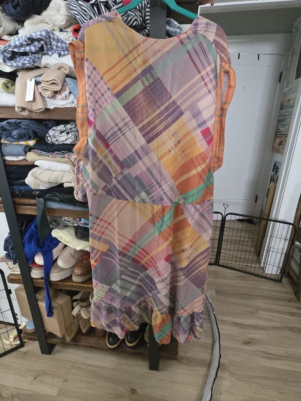 Free People Multicolor Plaid Cover Up